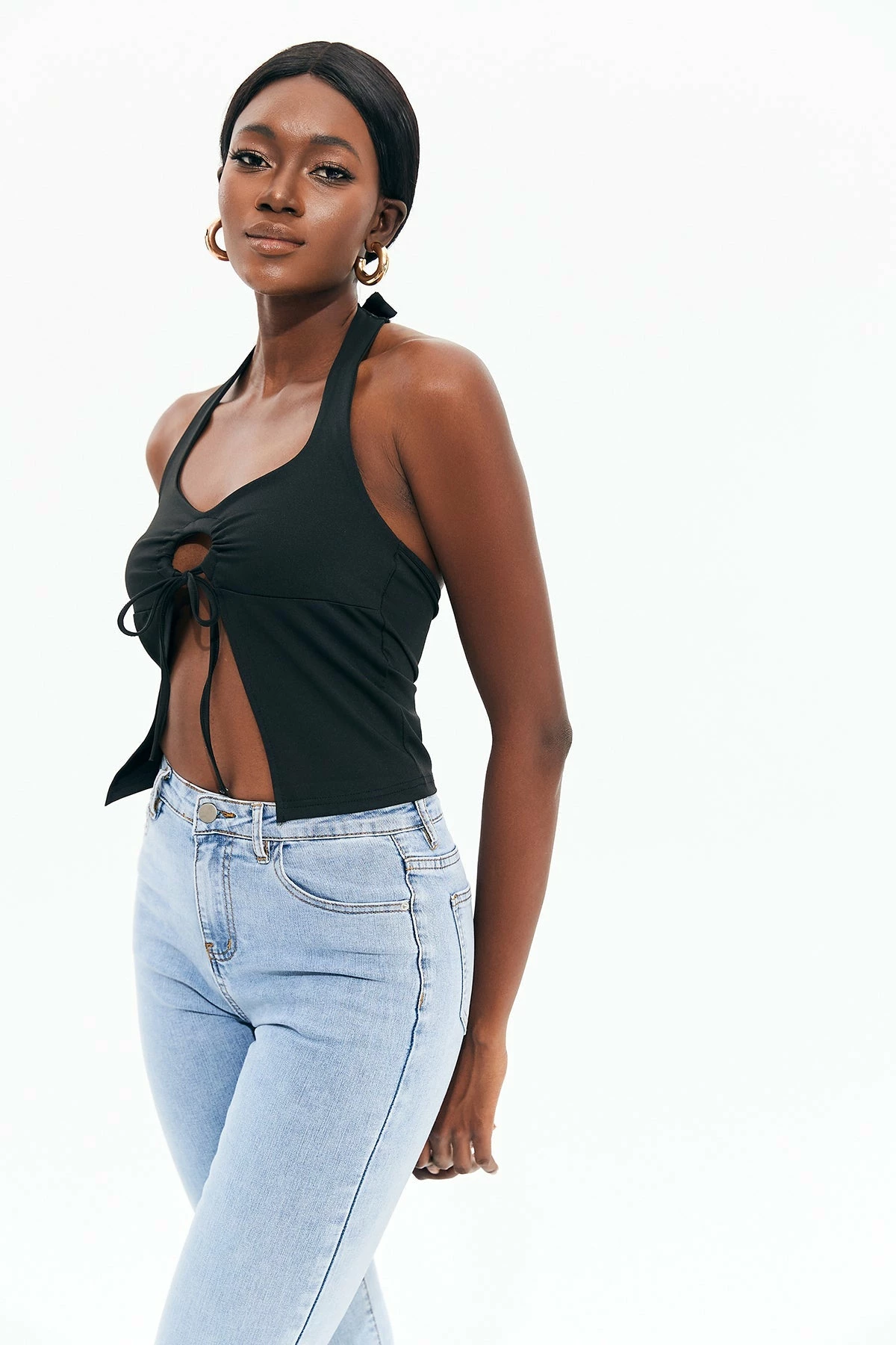 Solado Tie Front Halter Neck Tank Top 4 Solado Tie Front Halter Neck Tank Top - Image 3