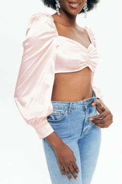 Solado Lantern Sleeve Pleated Crop Blouse -SOLADO Shop 28551020220218105852620f0b6cb93fa 1800x1800