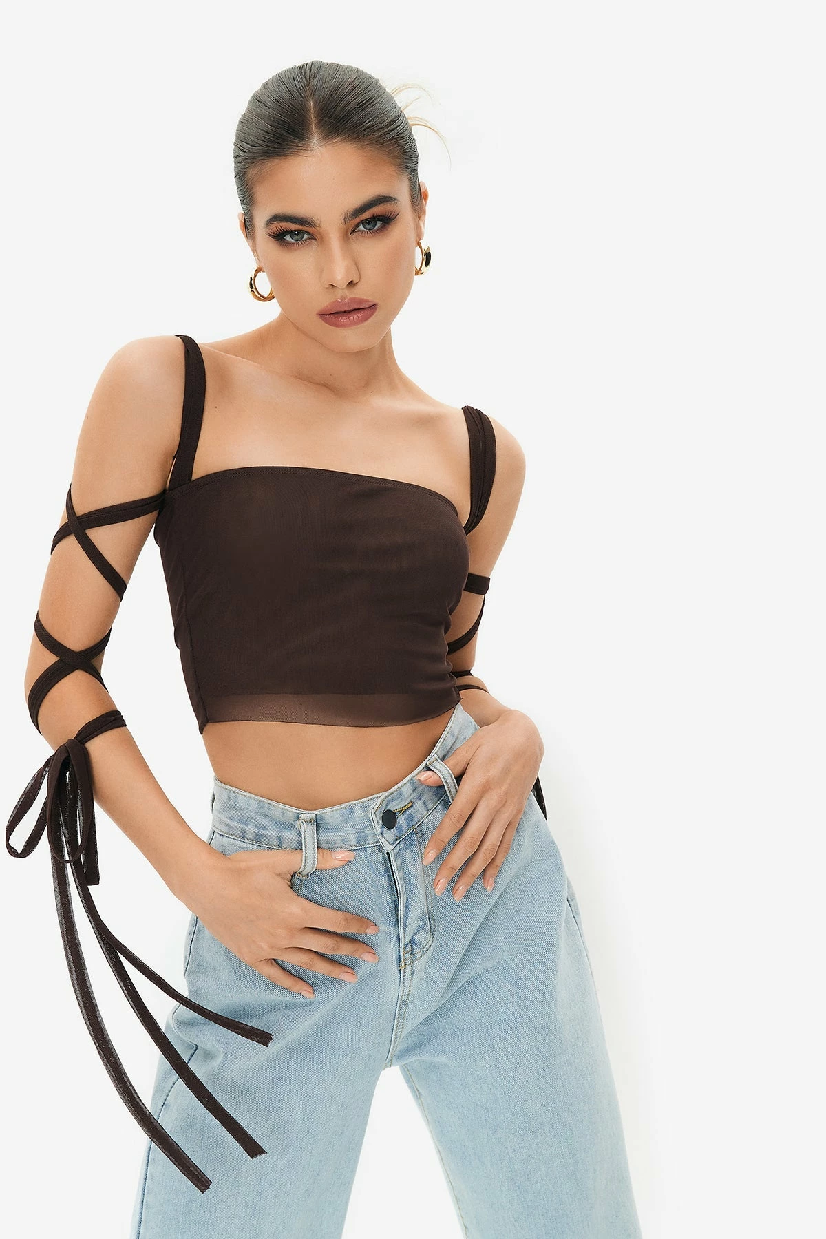 Solado Cross Tie Sleeve Backless Crop Top 8 Solado Cross Tie Sleeve Backless Crop Top - Image 6