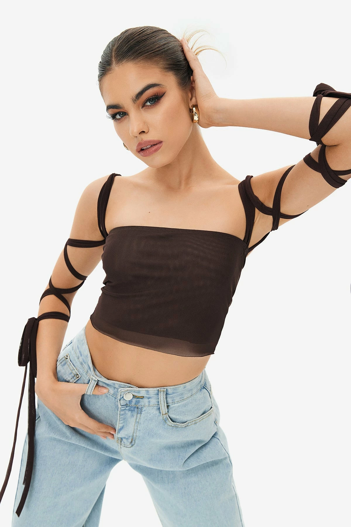 Solado Cross Tie Sleeve Backless Crop Top 12 Solado Cross Tie Sleeve Backless Crop Top - Image 10
