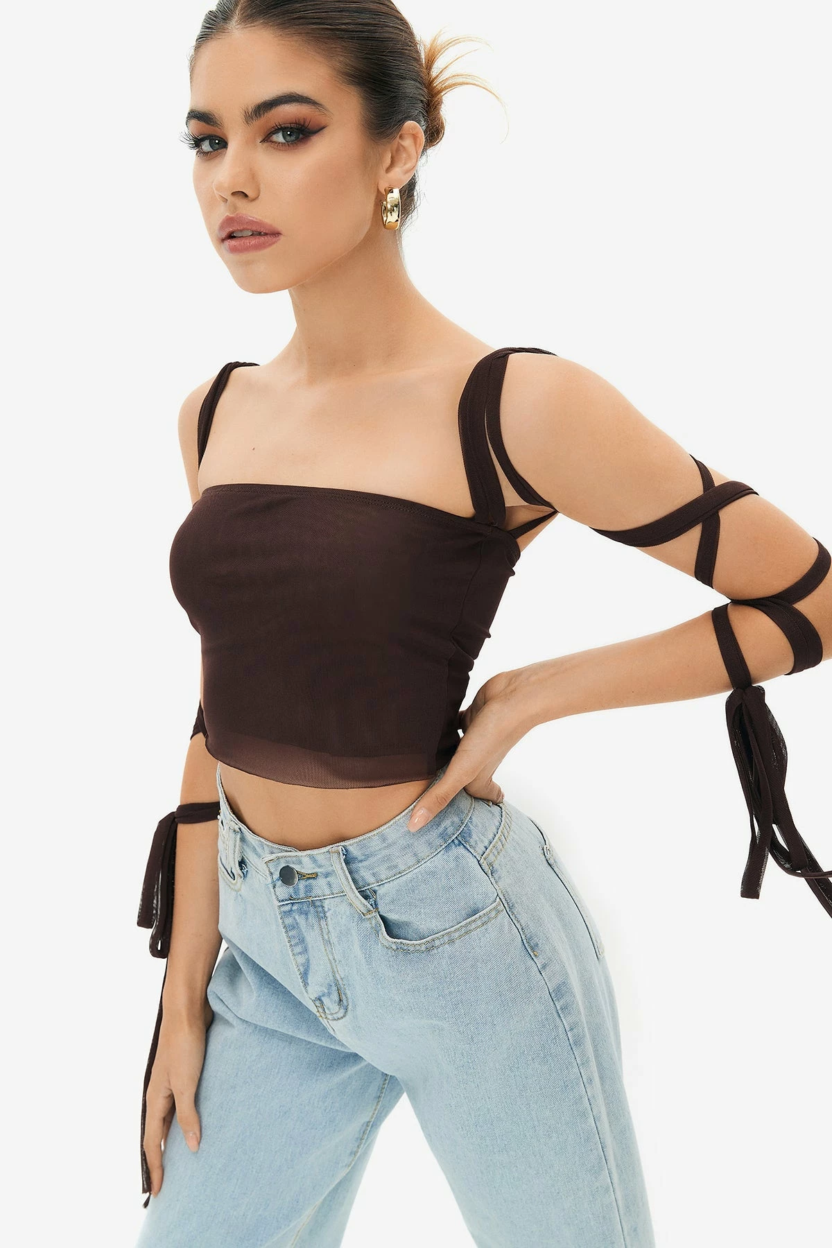 Solado Cross Tie Sleeve Backless Crop Top 10 Solado Cross Tie Sleeve Backless Crop Top - Image 8