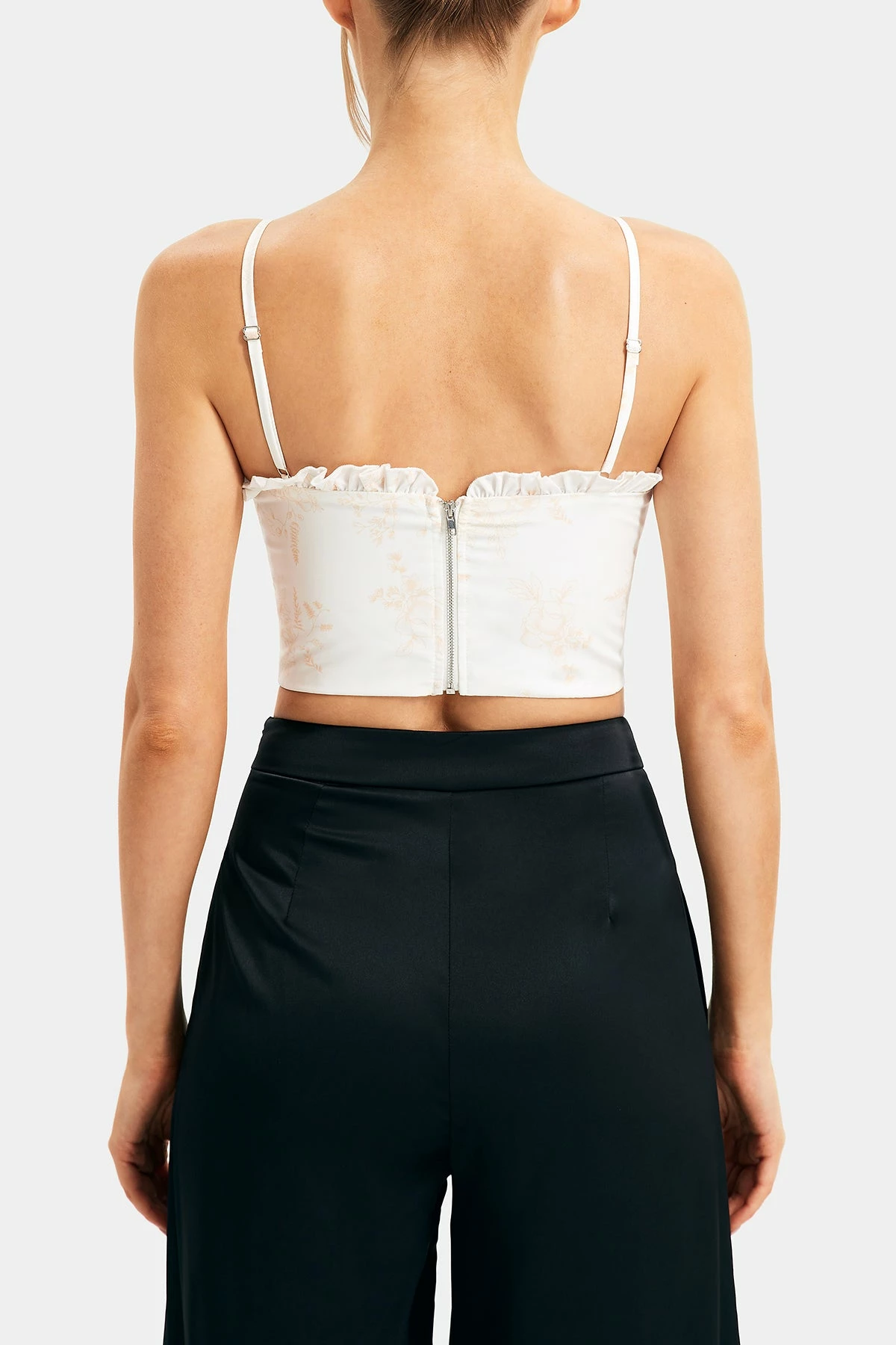 Solado Floral Print Boning Curved Hem Backless Corset Top 9 Solado Floral Print Boning Curved Hem Backless Corset Top - Image 7