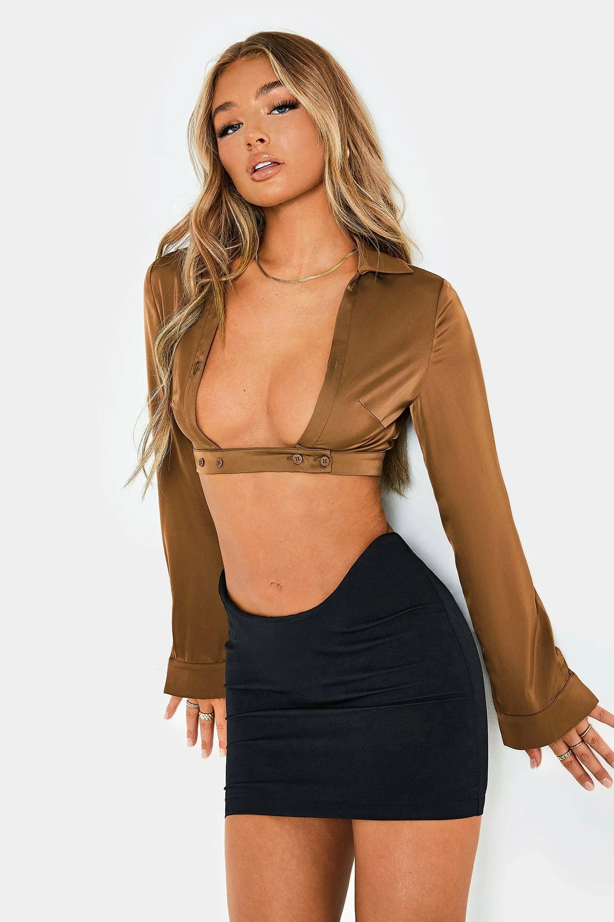 SOLADO Plunging Neck Cinched Waist Long Sleeve Top 13 SOLADO Plunging Neck Cinched Waist Long Sleeve Top - Image 11
