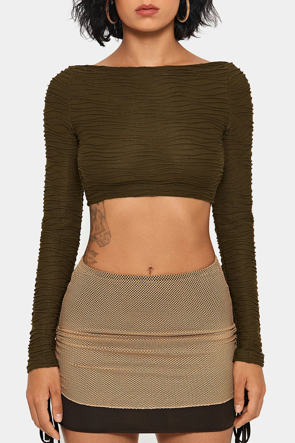 SOLADO Swirl Textured Open Back Long Sleeve Crop Top 9 SOLADO Swirl Textured Open Back Long Sleeve Crop Top - Image 7