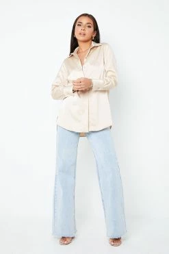 Solado Lapel Neck Button Front Long Sleeve Draped Satin Blouse -SOLADO Shop 28551020221017104702634cc22612d38 1800x1800