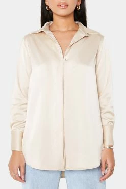 Solado Lapel Neck Button Front Long Sleeve Draped Satin Blouse -SOLADO Shop 28551020221017104703634cc227102e6 1800x1800