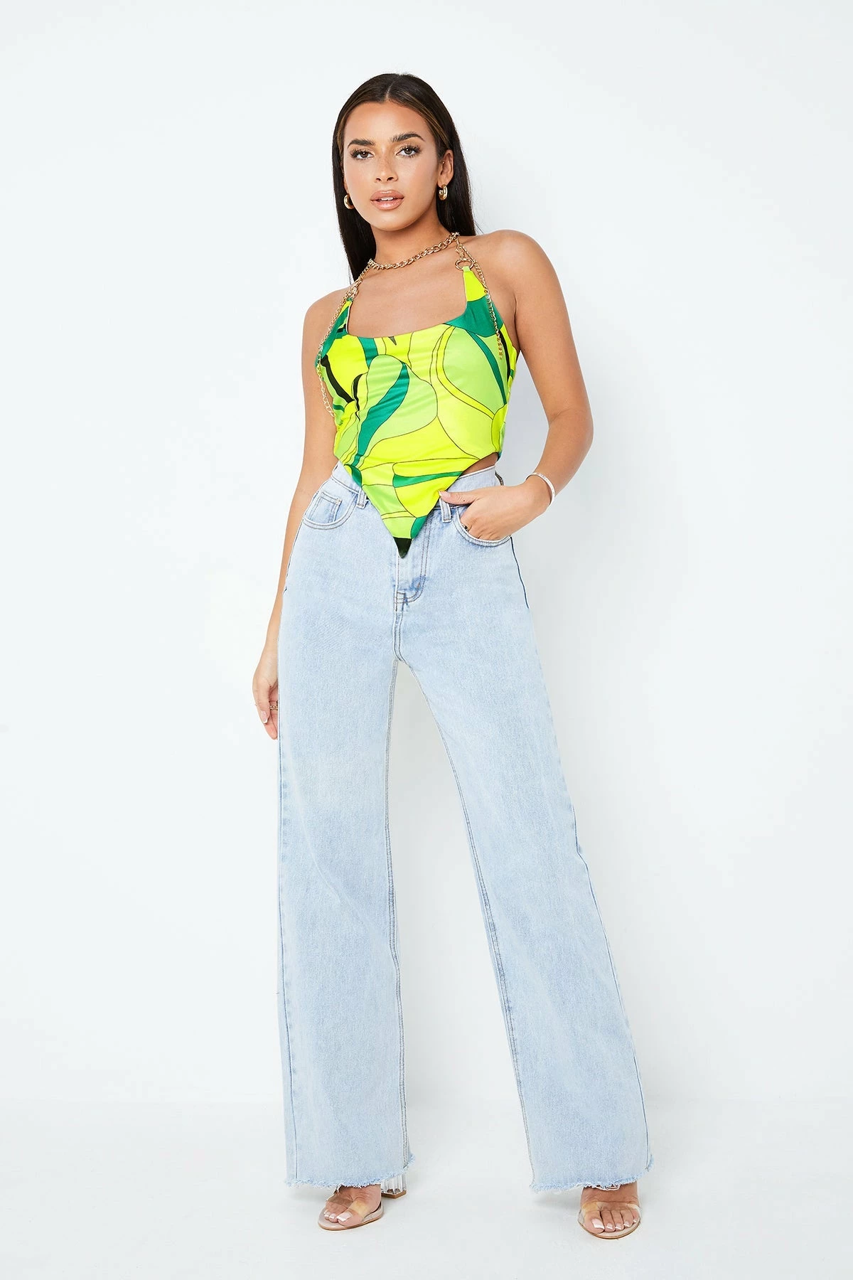 Solado Halter Neck Abstract Print Hanky Hem Crop Top 12 Solado Halter Neck Abstract Print Hanky Hem Crop Top - Image 10