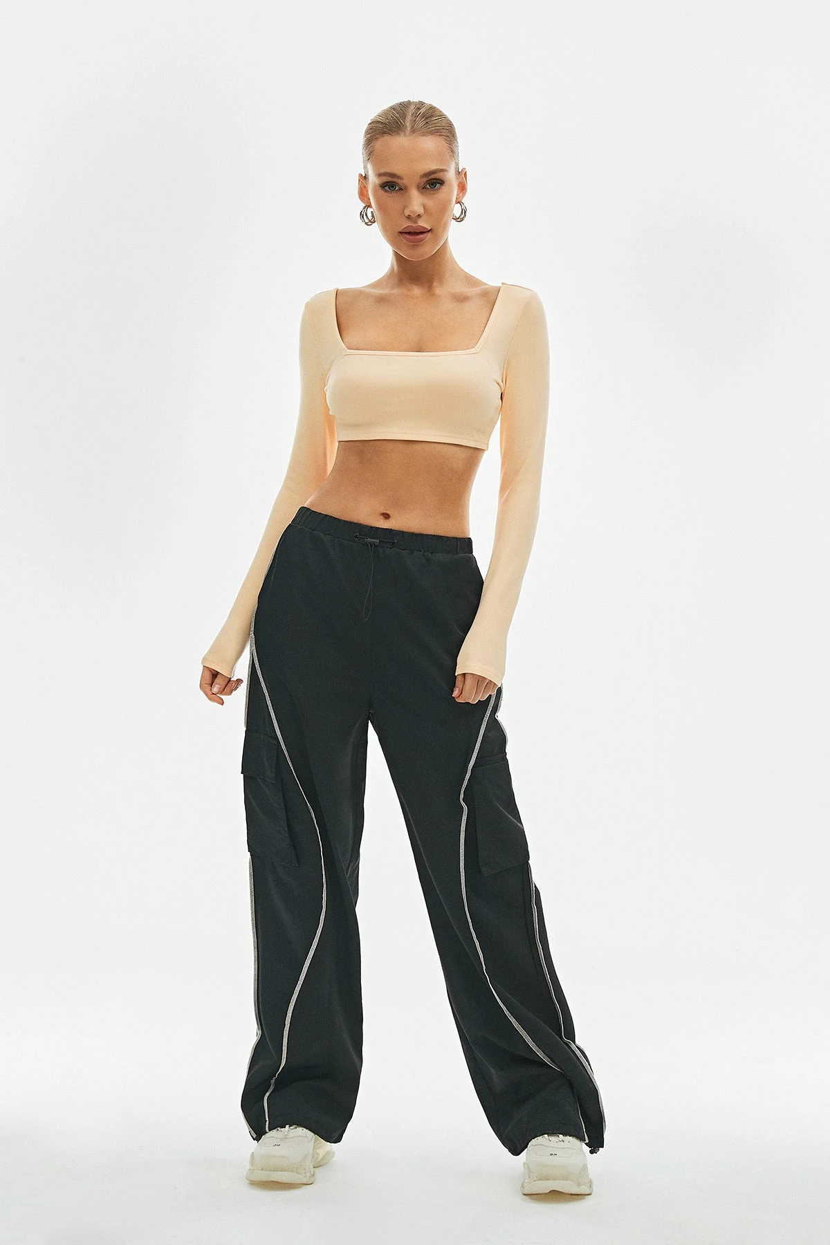 SOLADO Square Neck Solid Long Sleeve Crop Top 13 SOLADO Square Neck Solid Long Sleeve Crop Top - Image 11