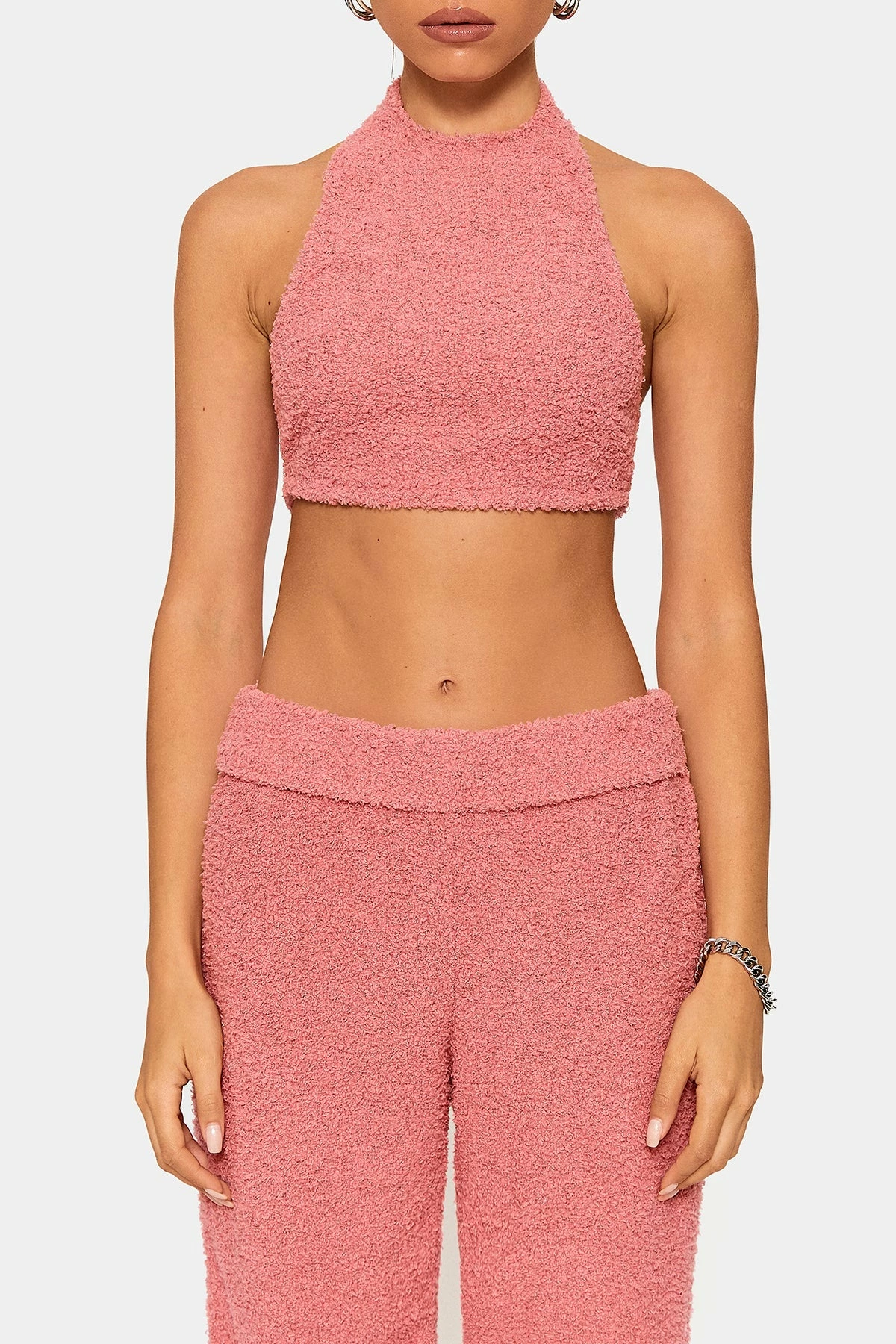 SOLADO Halter Neck Backless Crop Teddy Tank Top 8 SOLADO Halter Neck Backless Crop Teddy Tank Top - Image 6