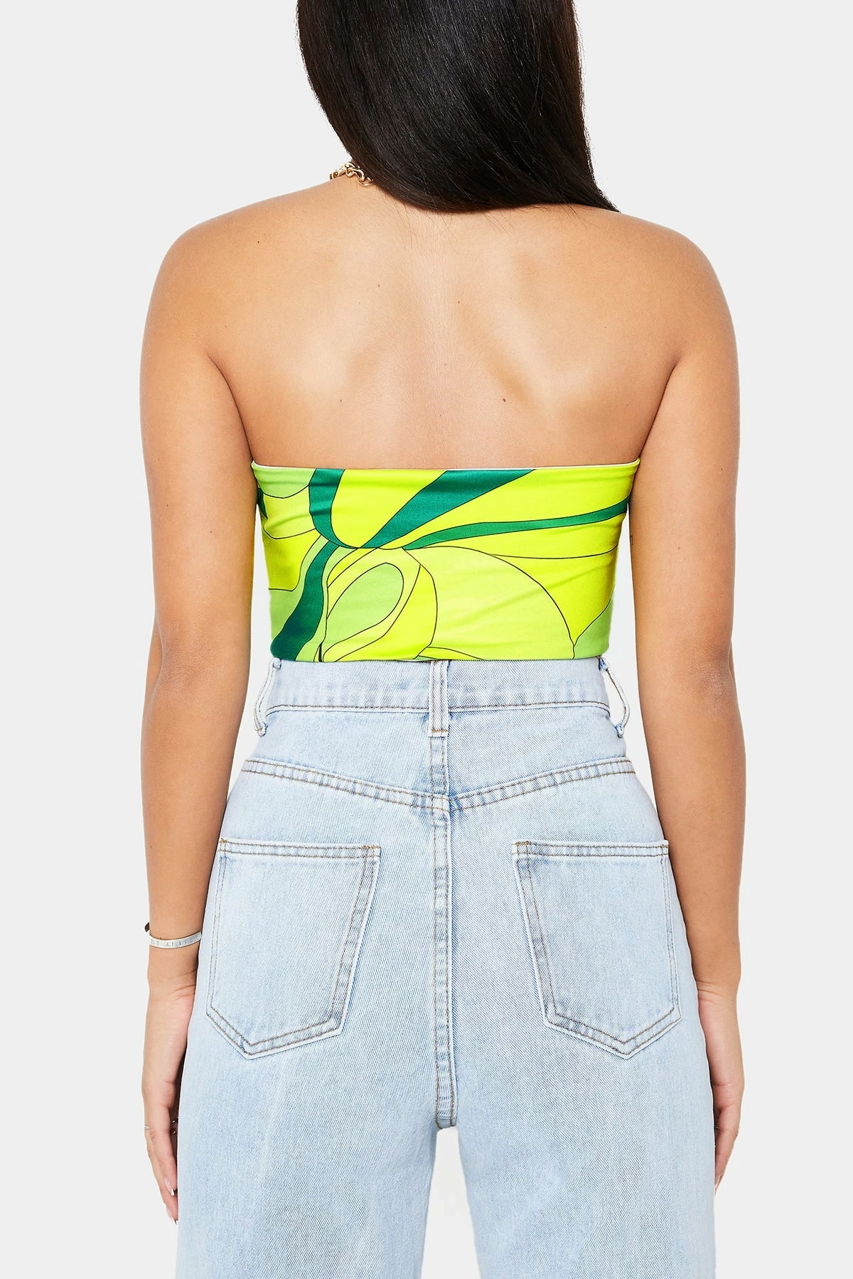 Solado Halter Neck Abstract Print Hanky Hem Crop Top 16 Solado Halter Neck Abstract Print Hanky Hem Crop Top - Image 14