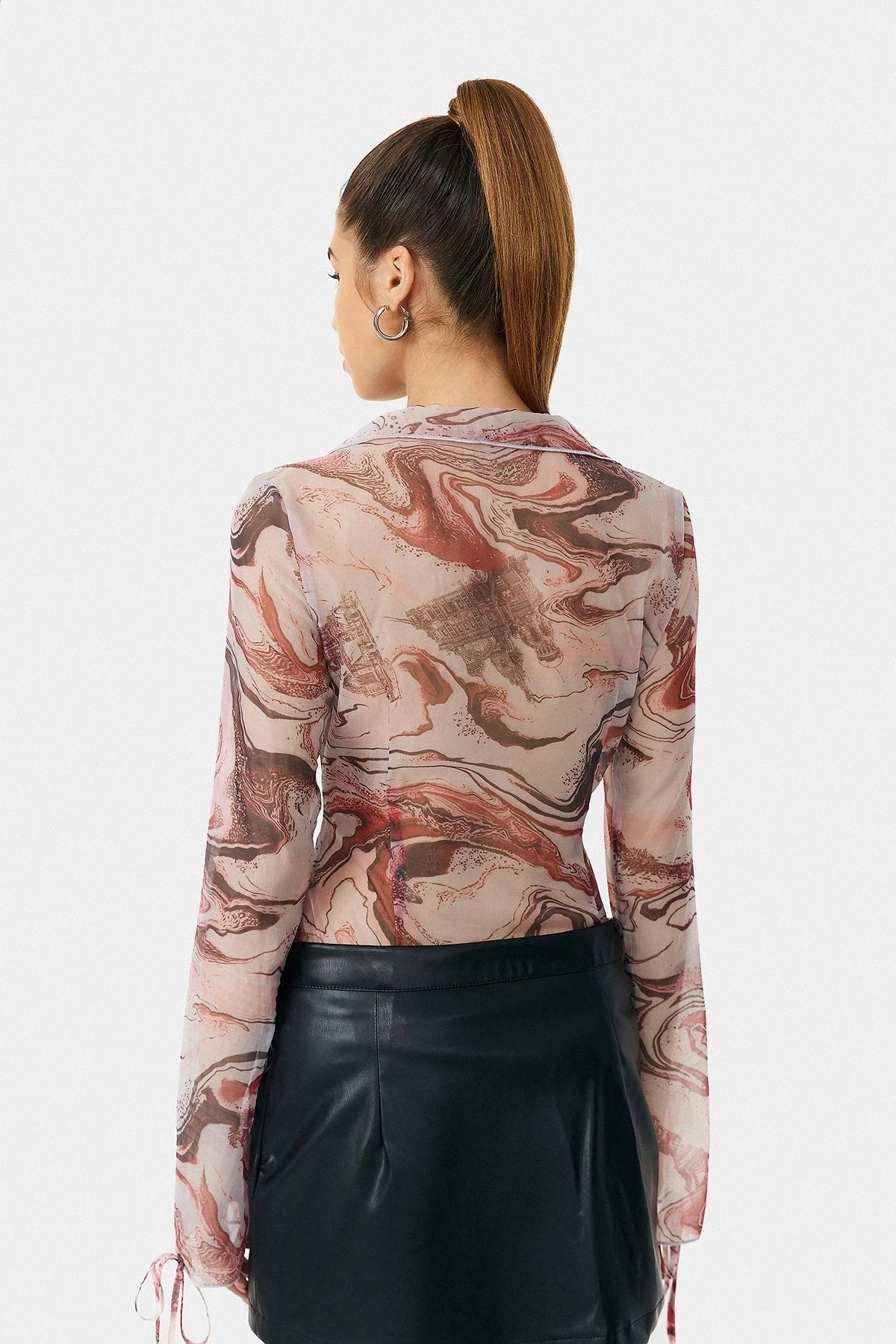SOLADO Abstract Print Mesh Long Sleeve Top 4 SOLADO Abstract Print Mesh Long Sleeve Top - Image 2