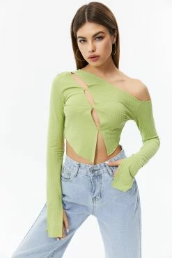 Solado Asymmetrical Cut Out One Shoulder Crop Top