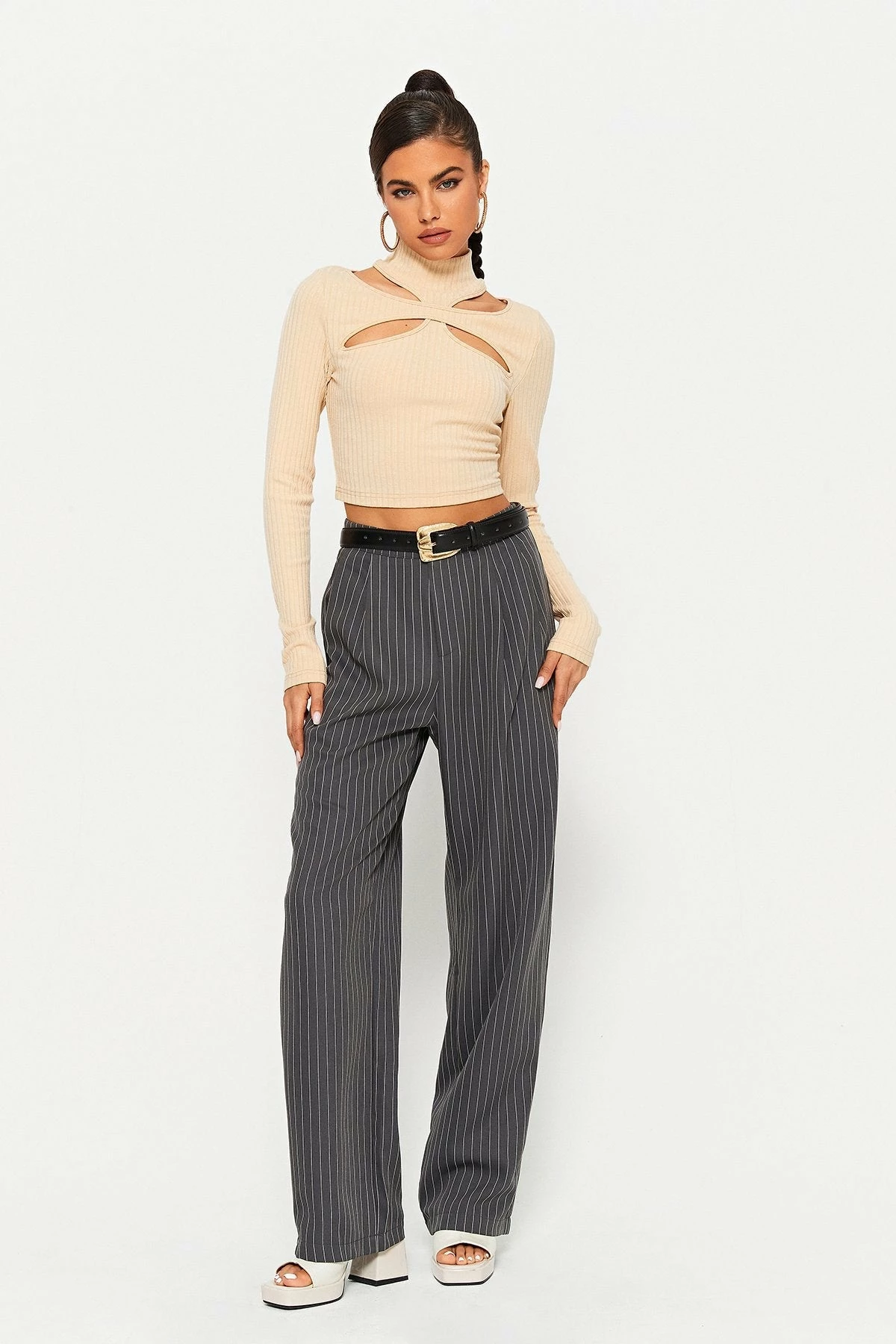 SOLADO 2 In 1 Mock Neck Cut Out Knitted Long Sleeve Top 6 SOLADO 2 In 1 Mock Neck Cut Out Knitted Long Sleeve Top - Image 4