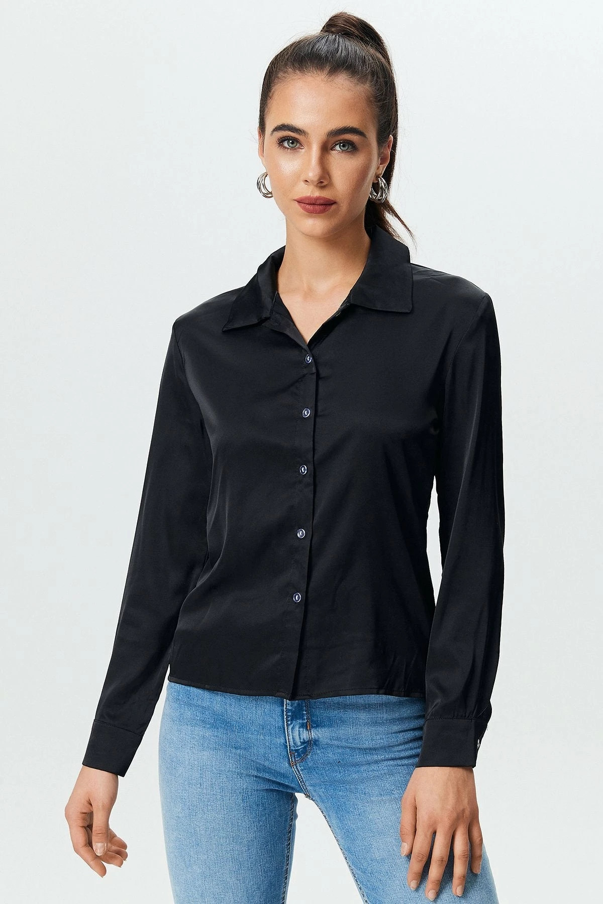 Solado Satin Button Up Long Sleeve Blouse 11 Solado Satin Button Up Long Sleeve Blouse - Image 9