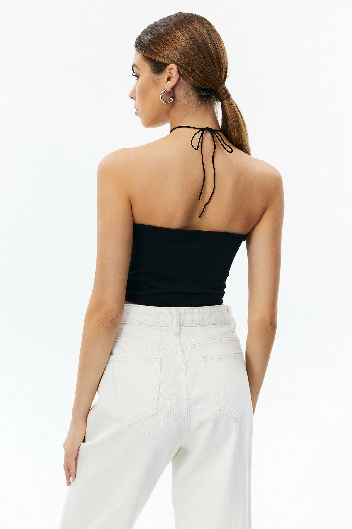 Solado Ruched Metallic Detail Crop Top 4 Solado Ruched Metallic Detail Crop Top - Image 2