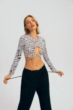 Solado Polka Dot Print Cross Tie Long Sleeve Top -SOLADO Shop jpeg 0a35da44 5c03 4d1c bbd8 dcd991a607fe 1800x1800