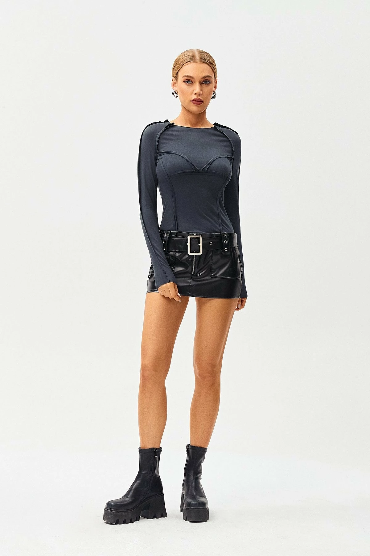 Solado Seam Detail Cinched Waist Long Sleeve Top 5 Solado Seam Detail Cinched Waist Long Sleeve Top - Image 3