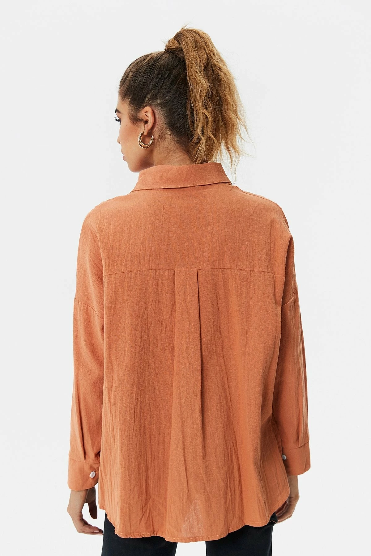 Solado Curved Hem Solid Long Sleeve Blouse 10 Solado Curved Hem Solid Long Sleeve Blouse - Image 8