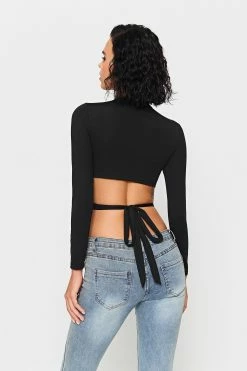 Alternative view of Solado Cut Out O-Ring Front Tie Back Long Sleeve Top
