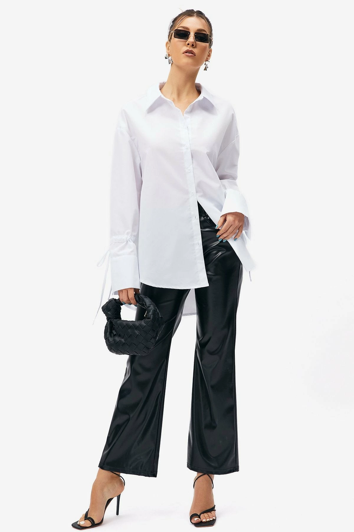SOLADO Button Front Tie Sleeve Oversize Blouse 9 SOLADO Button Front Tie Sleeve Oversize Blouse - Image 7