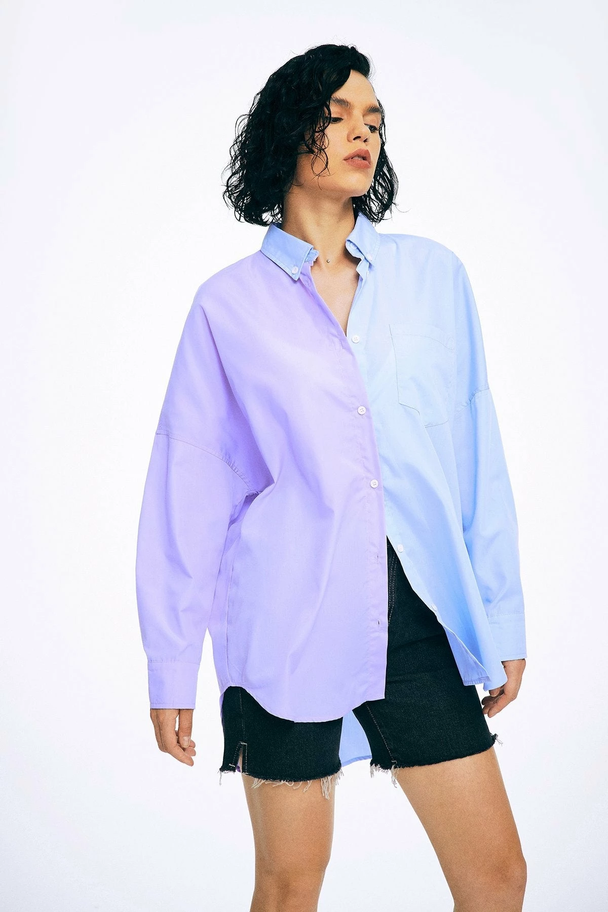 Solado Single Breasted Two Tone Long Sleeve Shirt 5 Solado Single Breasted Two Tone Long Sleeve Shirt - Image 3