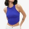 Solado Curved Hem Splicing Ribbed Tank Top