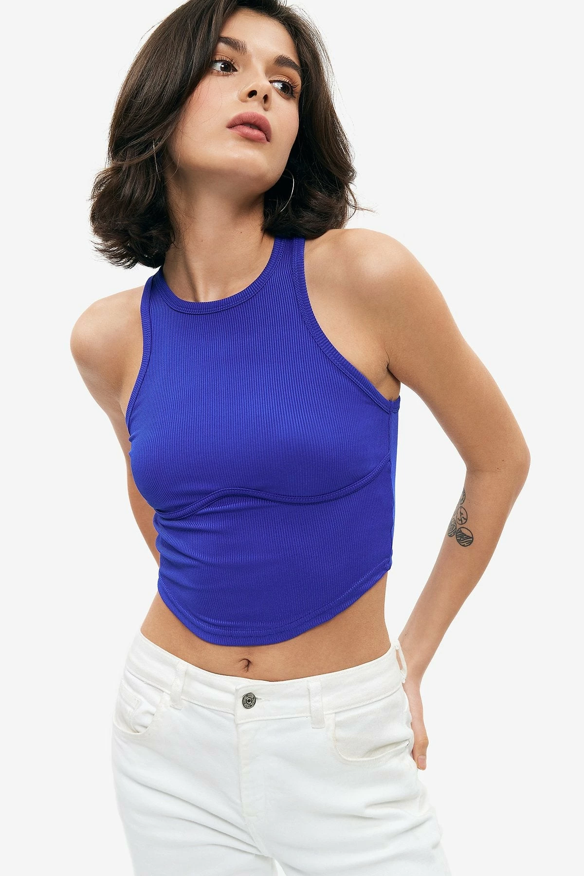 Solado Curved Hem Splicing Ribbed Tank Top 3 Solado Curved Hem Splicing Ribbed Tank Top