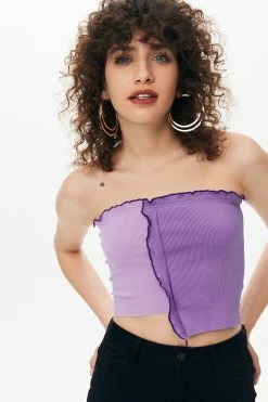 Solado Two Tone Lettuce Trim Tube Crop Top