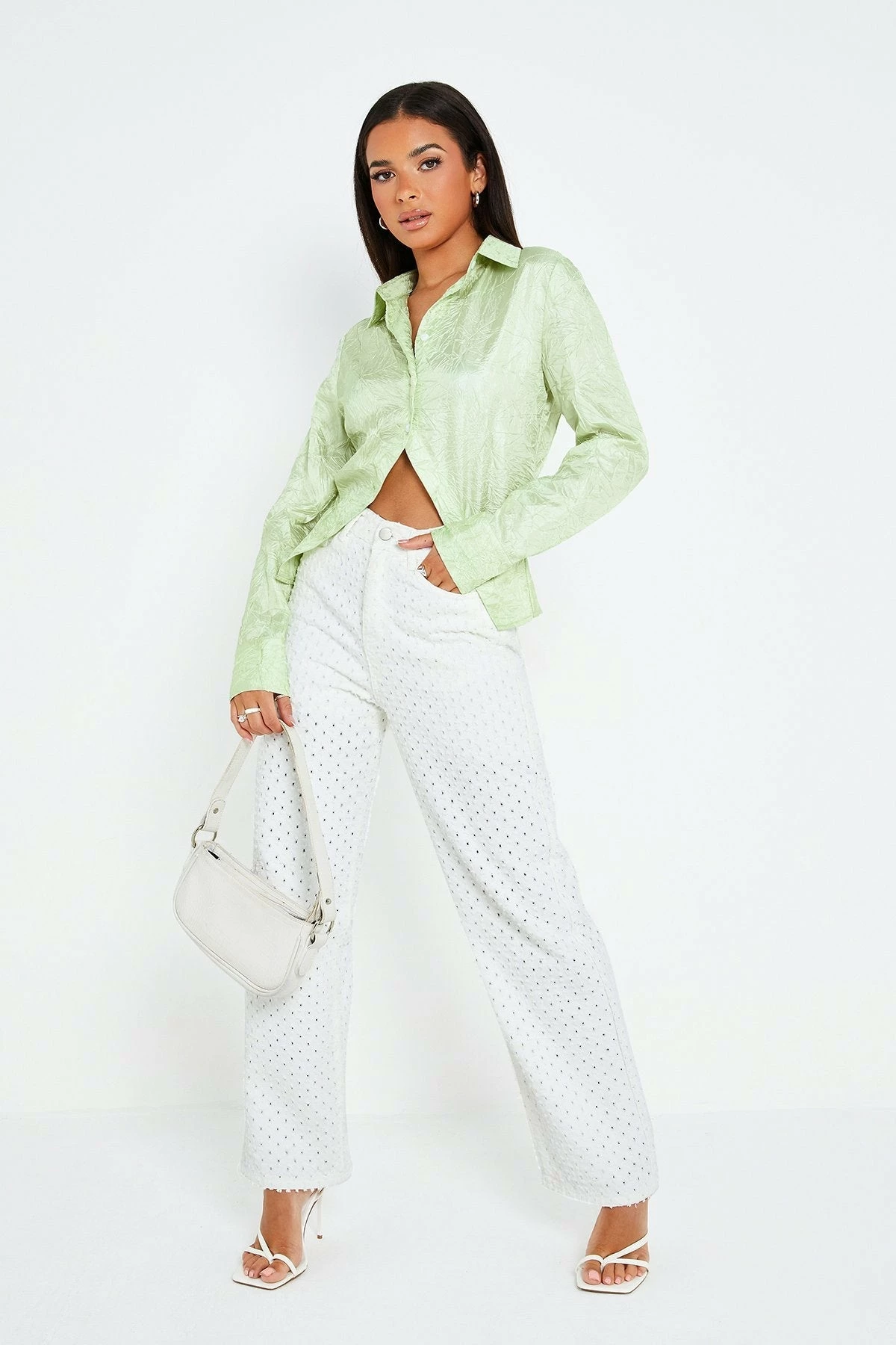 SOLADO Lapel Neck Pleat Textured Split Hem Shirt 6 SOLADO Lapel Neck Pleat Textured Split Hem Shirt - Image 4