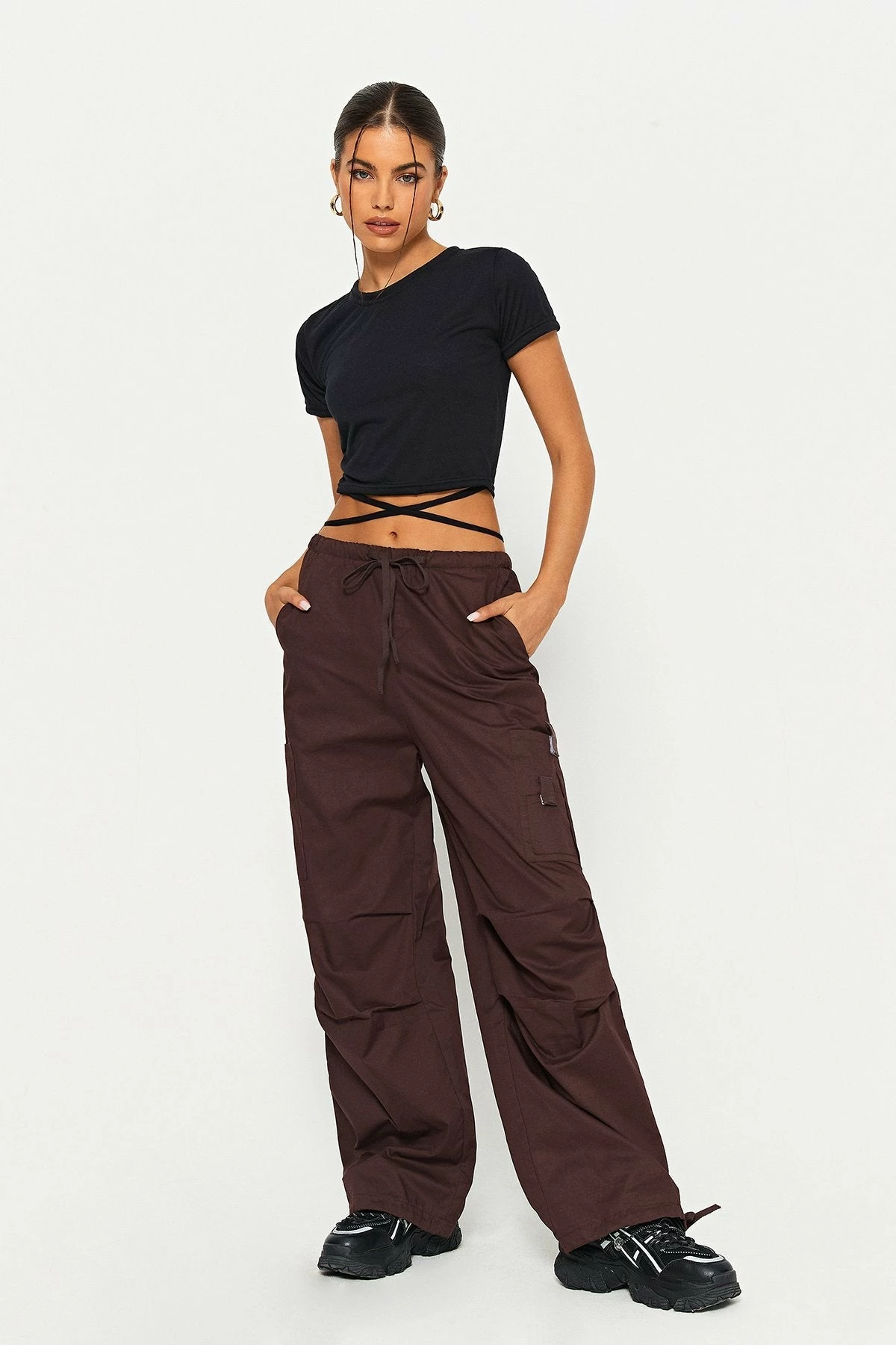 Solado Cross Tie Hem Solid Short Sleeve Crop Top 6 Solado Cross Tie Hem Solid Short Sleeve Crop Top - Image 4