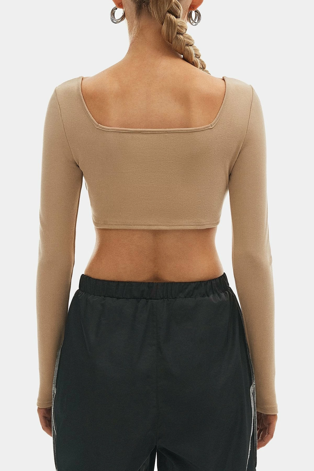 SOLADO Square Neck Solid Long Sleeve Crop Top 9 SOLADO Square Neck Solid Long Sleeve Crop Top - Image 7