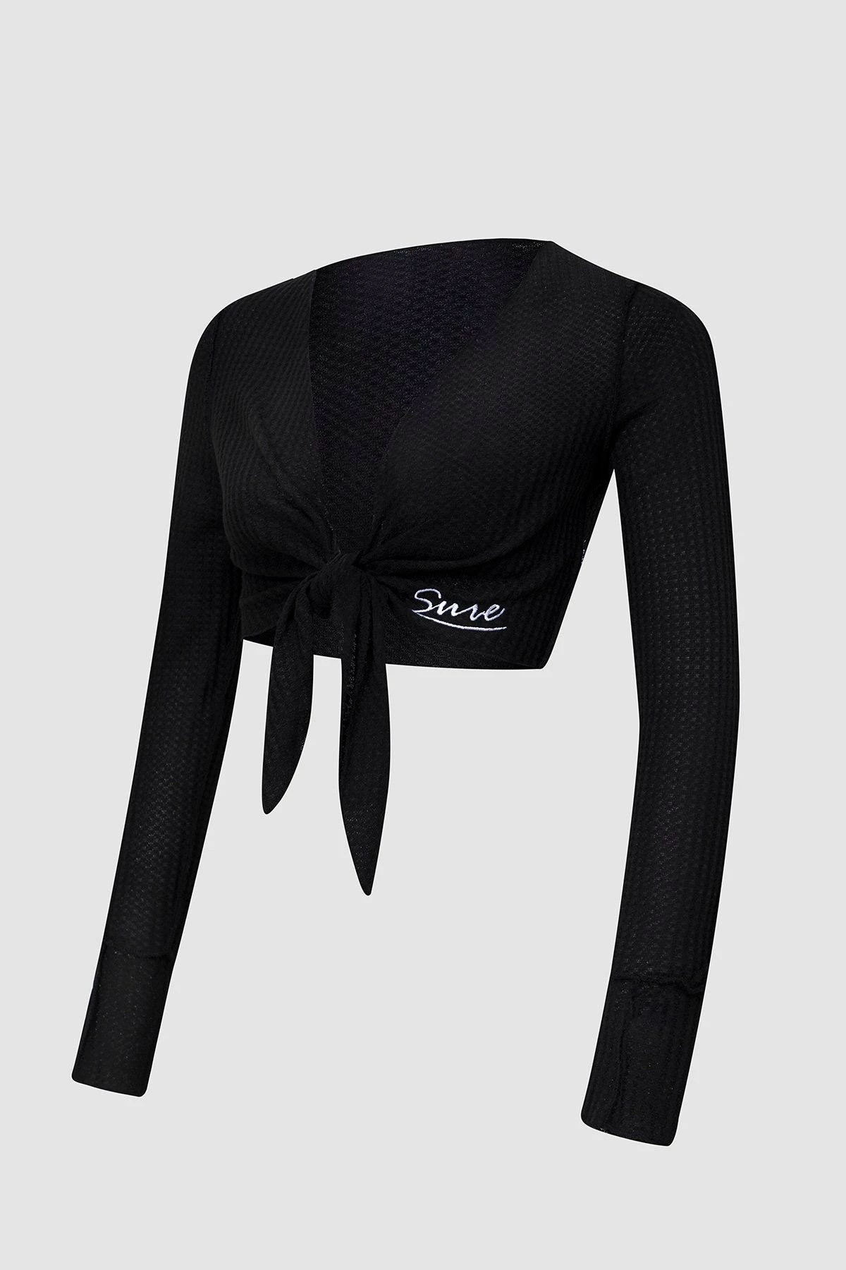 Solado V Neck Tie Waist Solid Long Sleeve Top 4 Solado V Neck Tie Waist Solid Long Sleeve Top - Image 2