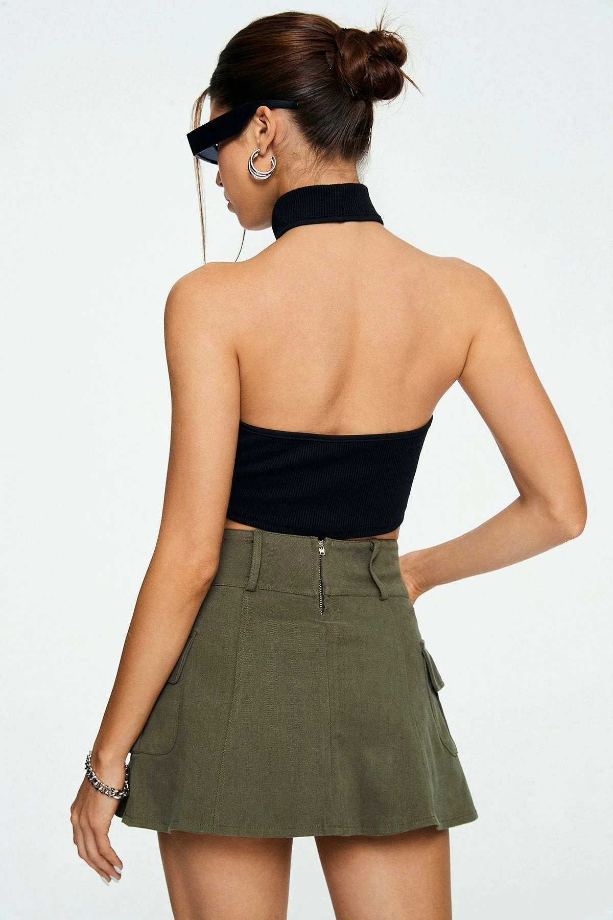 Solado Asymmetrical Hem Backless Ribbed Crop Top 4 Solado Asymmetrical Hem Backless Ribbed Crop Top - Image 2