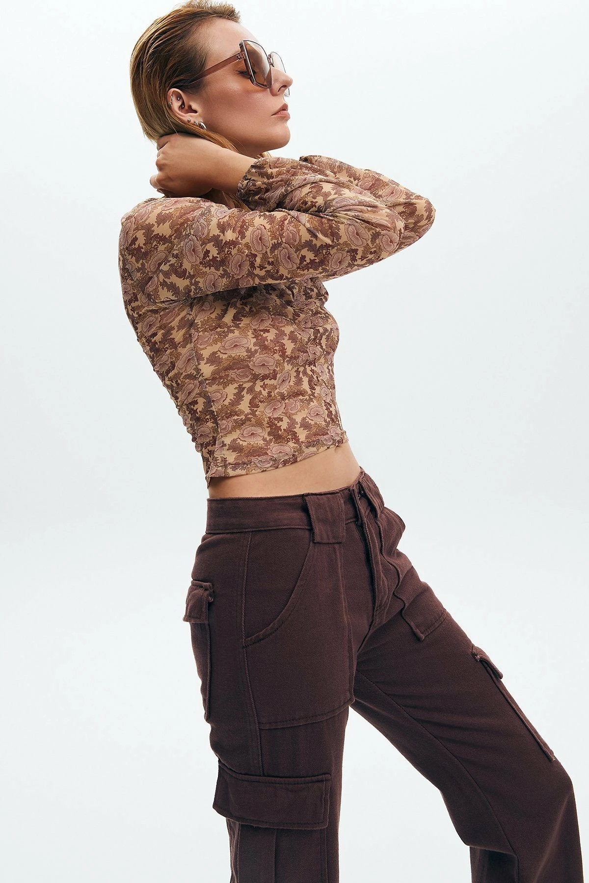 Solado Mesh Print Keyhole Long Sleeve Top 7 Solado Mesh Print Keyhole Long Sleeve Top - Image 5