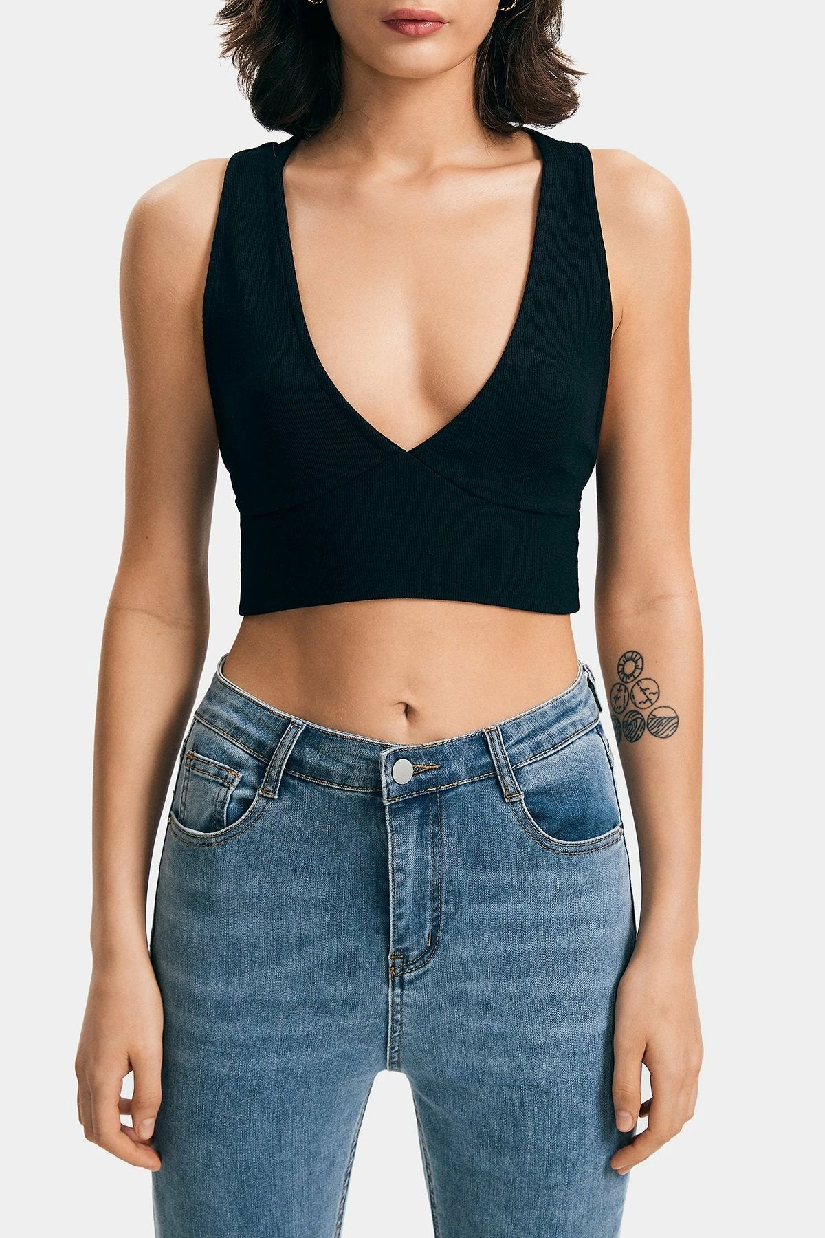 Solado Plunging Neck Cross Back Ribbed Tank Top 9 Solado Plunging Neck Cross Back Ribbed Tank Top - Image 7