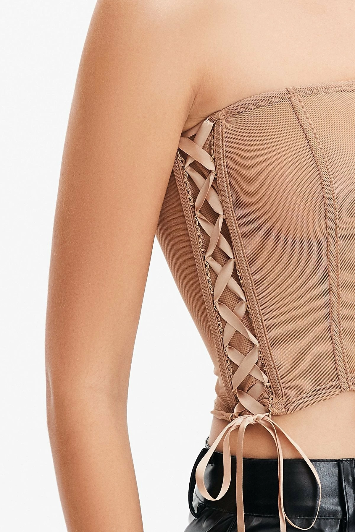 Solado Mesh Lace Up Tube Crop Top 7 Solado Mesh Lace Up Tube Crop Top - Image 5