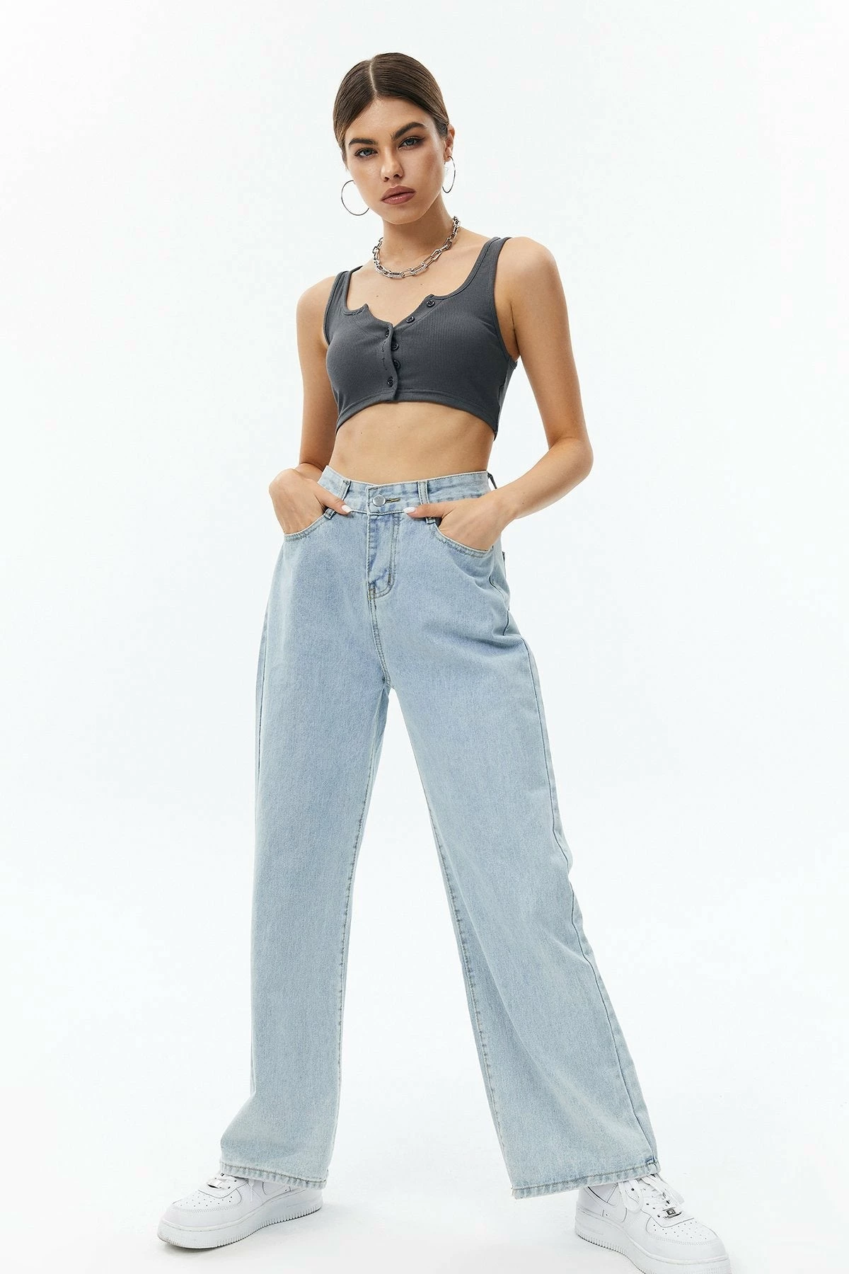 Solado Notched Neck Ribbed Crop Tank Top 10 Solado Notched Neck Ribbed Crop Tank Top - Image 8