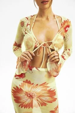 Solado Mesh Ruffle Sleeve Floral Print Tie Front Shirt Without Bra -SOLADO Shop jpeg 2cb68a1e d85d 460b 95bf 4fb188325cd7 1800x1800