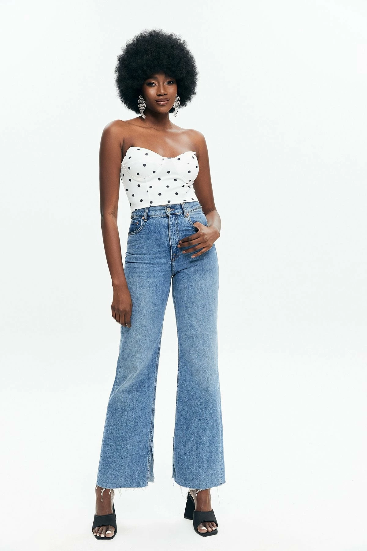 Solado Polka Dot Print Off Shoulder Tube Crop Top 6 Solado Polka Dot Print Off Shoulder Tube Crop Top - Image 4