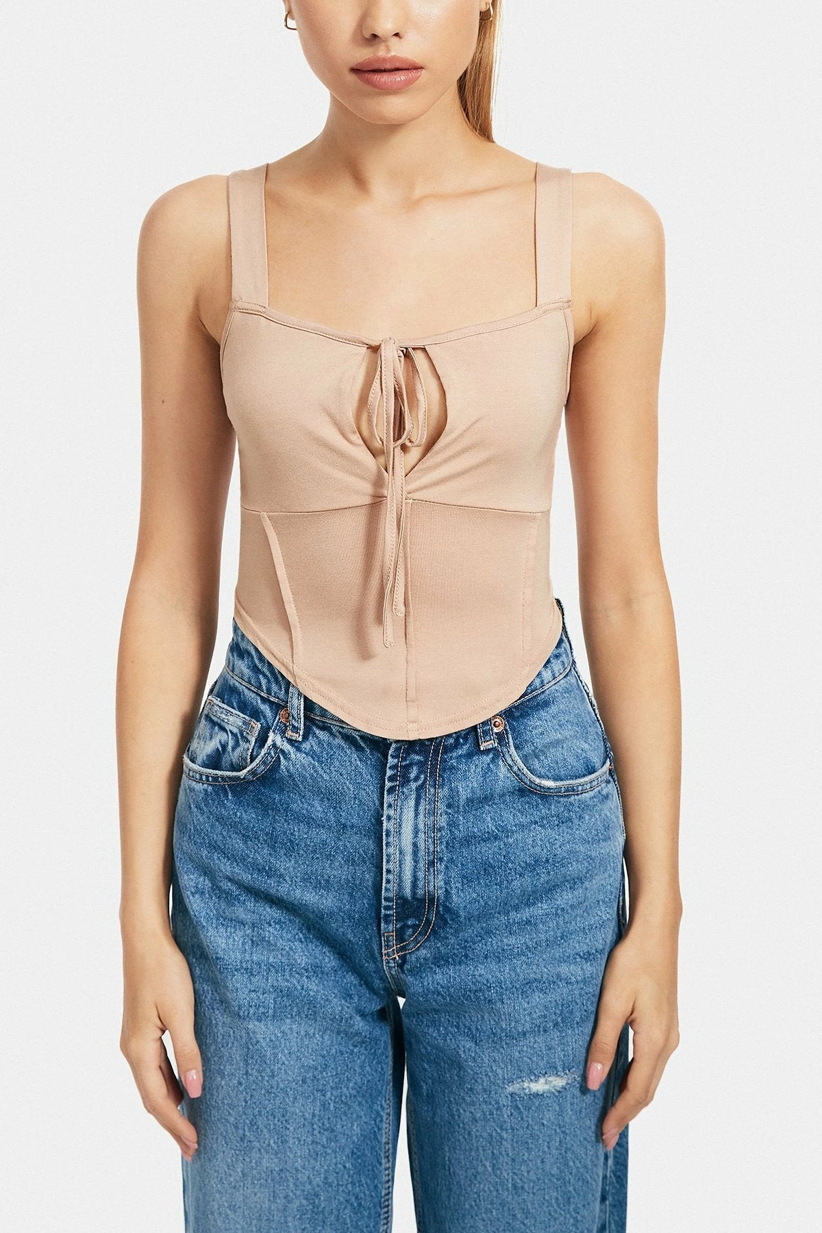 Solado Tie Front Curved Hem Backless Crop Top 8 Solado Tie Front Curved Hem Backless Crop Top - Image 6