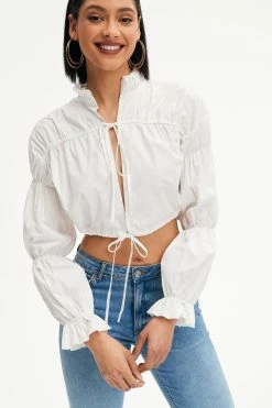 Solado Puff Sleeve Tie Front Crop Blouse -SOLADO Shop jpeg 33b26c64 b73f 462d 9d92 5b6f37baa258 1800x1800