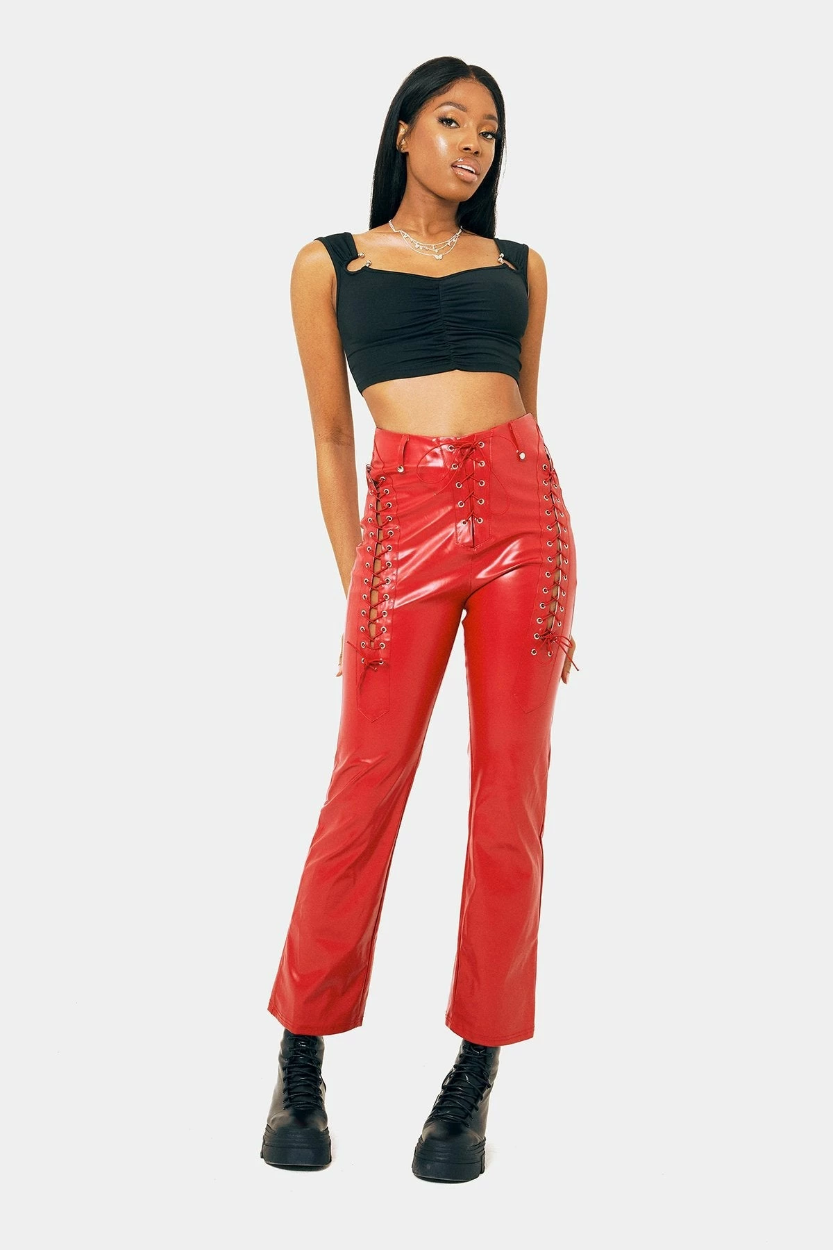SOLADO O-Ring Decor Ruched Solid Tank Top 4 SOLADO O-Ring Decor Ruched Solid Tank Top - Image 2