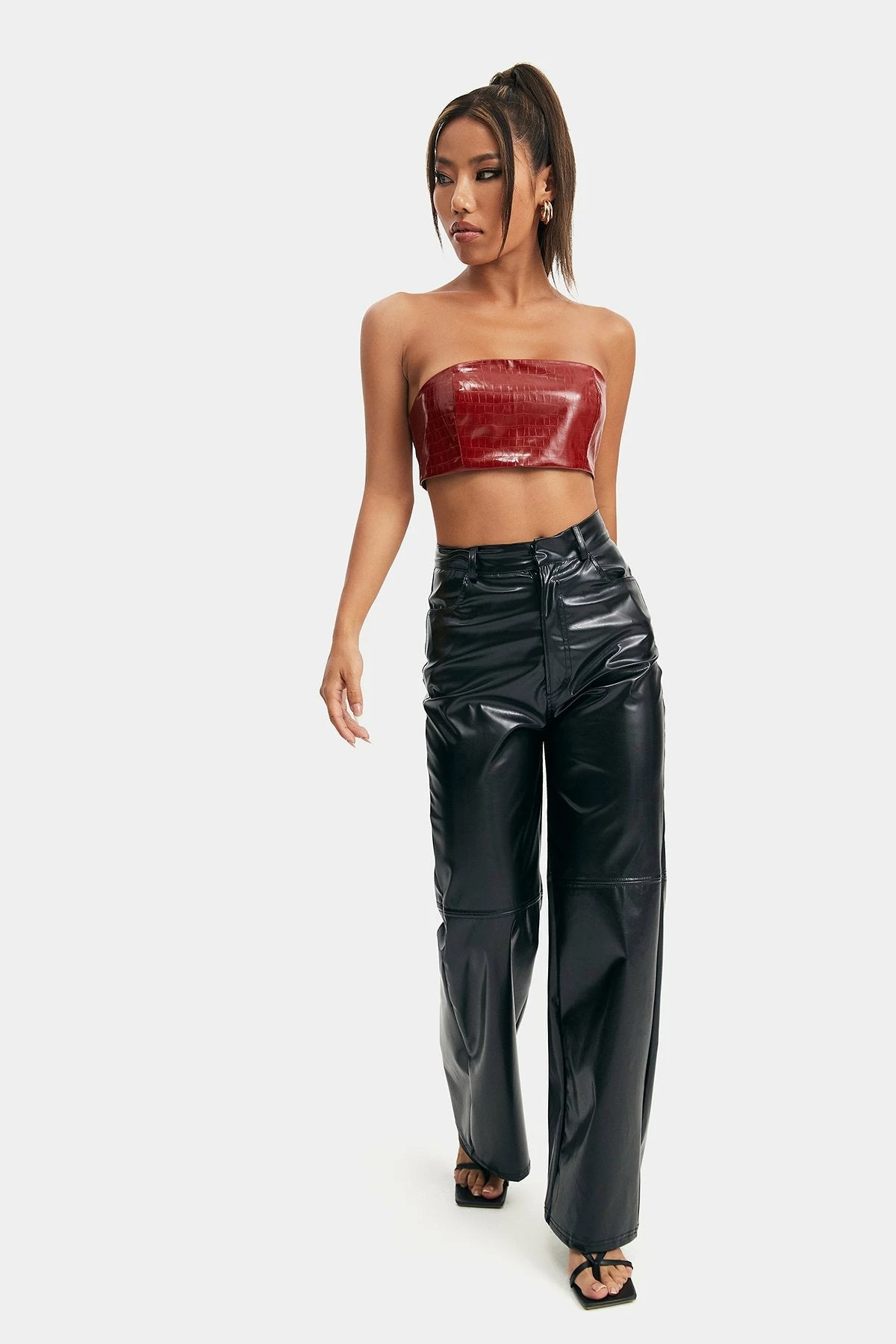 Solado Off Shoulder PU Leather Hook And Eye Tube Corset Top 4 Solado Off Shoulder PU Leather Hook And Eye Tube Corset Top - Image 2