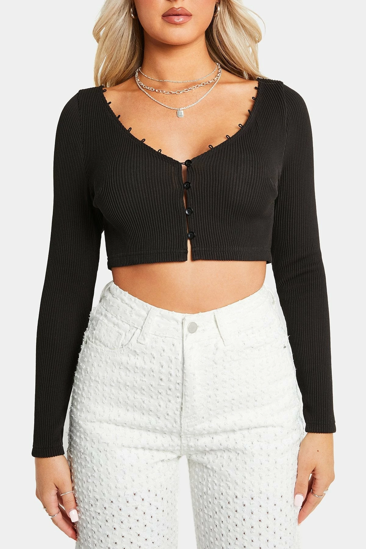 SOLADO Ribbed Knit Button Front Long Sleeve Top 8 SOLADO Ribbed Knit Button Front Long Sleeve Top - Image 6
