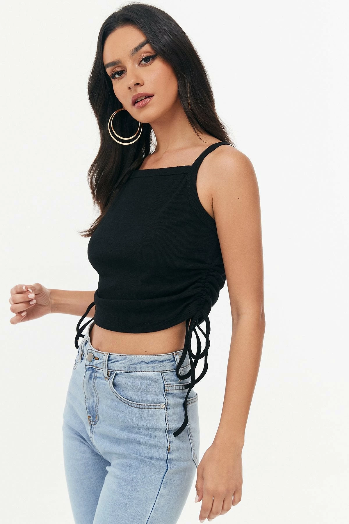 Solado Ribbed Drawstring Ruched Crop Top 10 Solado Ribbed Drawstring Ruched Crop Top - Image 8