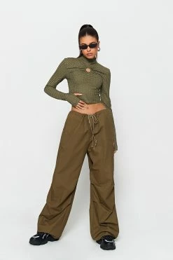 Alternative view of SOLADO Mock Neck O-Ring Front Thumb Hole Long Sleeve Top