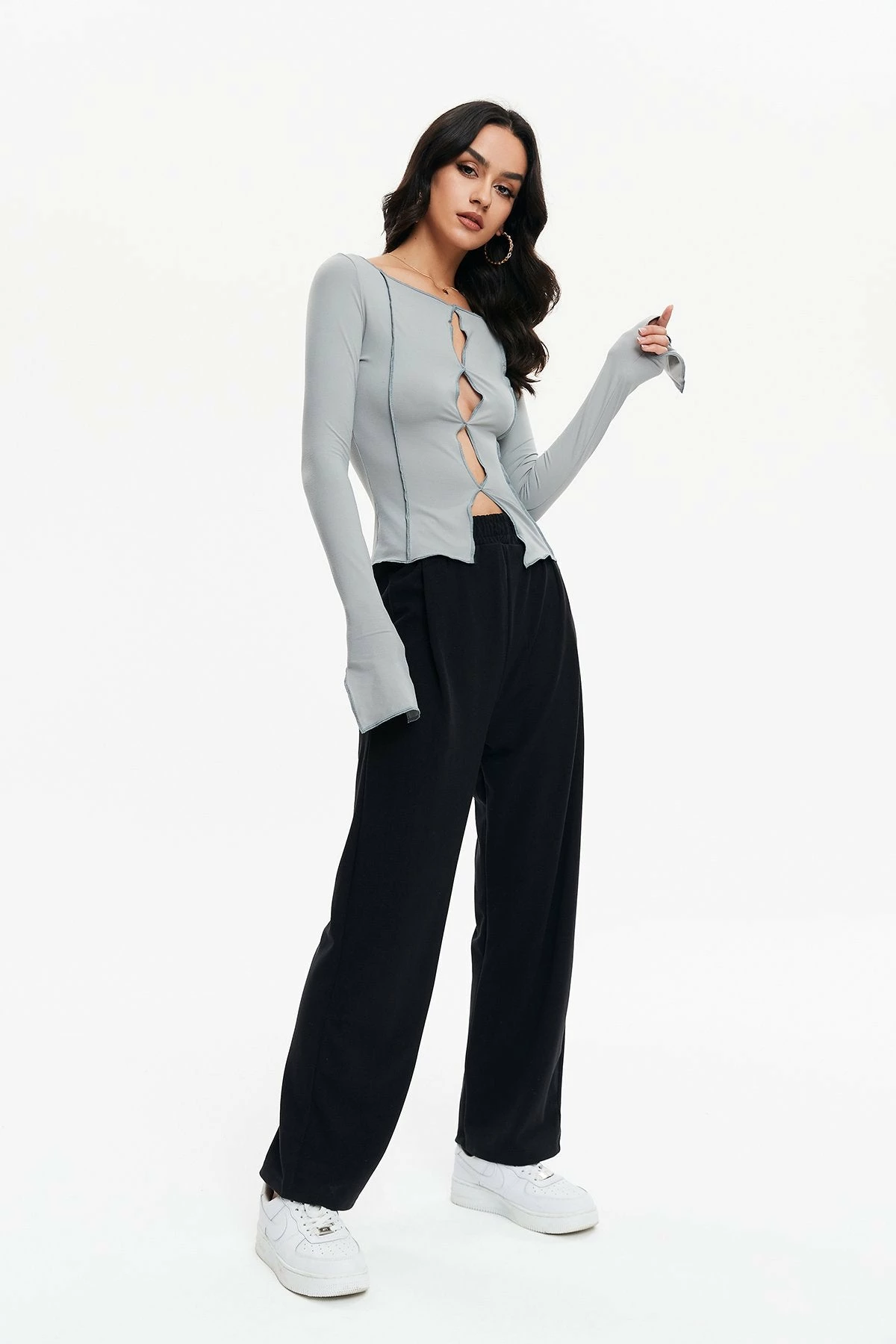 Solado Cut Out Seam Detail Split Cuff Long Sleeve Top 7 Solado Cut Out Seam Detail Split Cuff Long Sleeve Top - Image 5