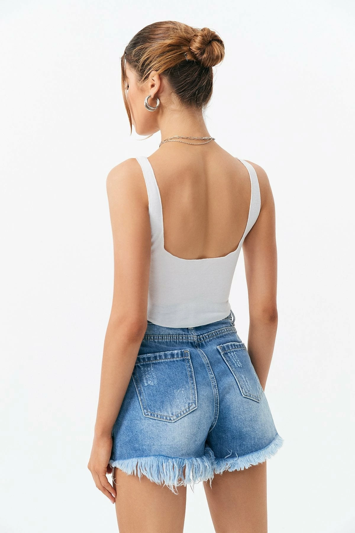 Solado U Neck Ribbed Backless Solid Tank Top 4 Solado U Neck Ribbed Backless Solid Tank Top - Image 2