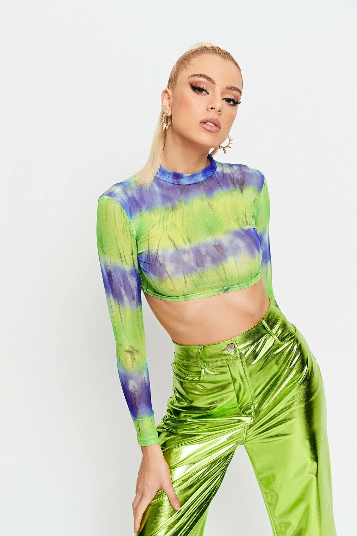Solado Colorblock Abstract Print Mesh Long Sleeve Top 4 Solado Colorblock Abstract Print Mesh Long Sleeve Top - Image 2