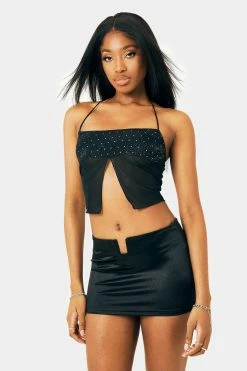 SOLADO Rhinestone Mesh Splicing Split Hem Crop Top -SOLADO Shop jpeg 42f3c077 6c4a 4214 ad3f 82a40d940888 1800x1800